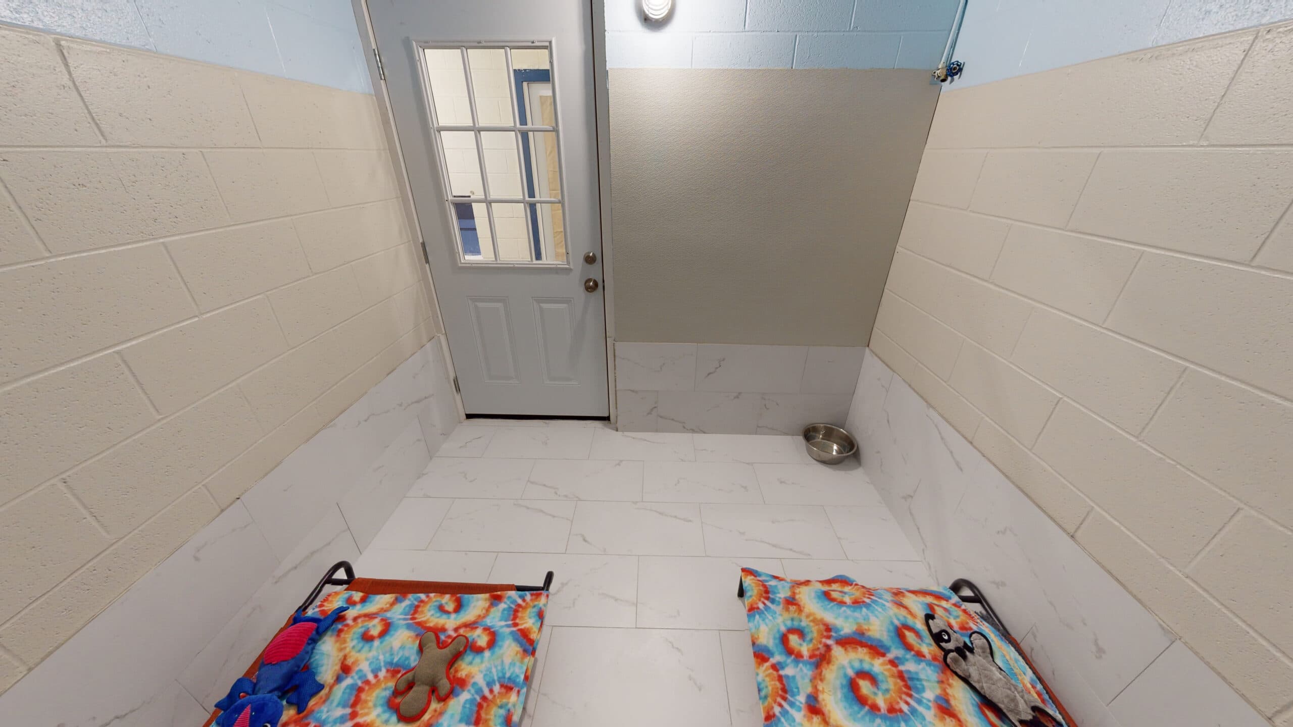Private boarding dorm room at The Dog Academy